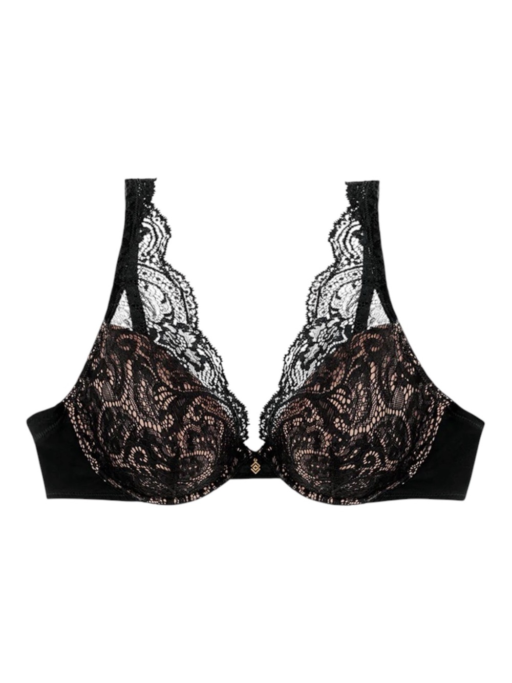 ThirdLove Women’s Lace Plunge Contour Bra Size 34G Black